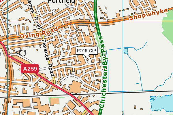 PO19 7XP map - OS VectorMap District (Ordnance Survey)