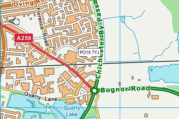 PO19 7YJ map - OS VectorMap District (Ordnance Survey)