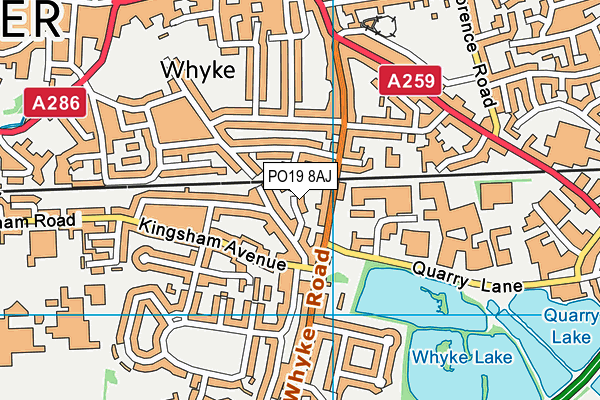 PO19 8AJ map - OS VectorMap District (Ordnance Survey)