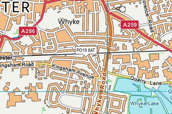 PO19 8AT map - OS VectorMap District (Ordnance Survey)