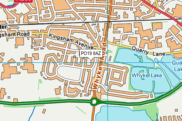 PO19 8AZ map - OS VectorMap District (Ordnance Survey)