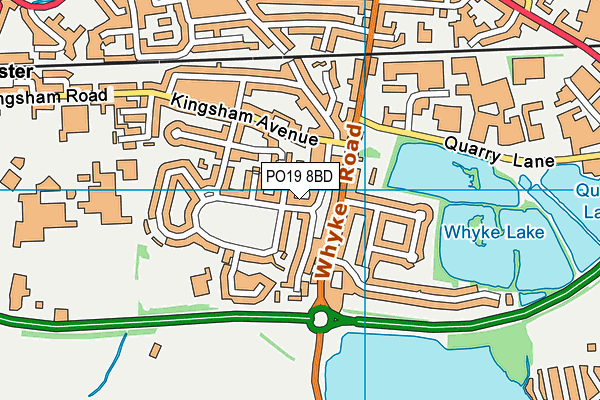 PO19 8BD map - OS VectorMap District (Ordnance Survey)