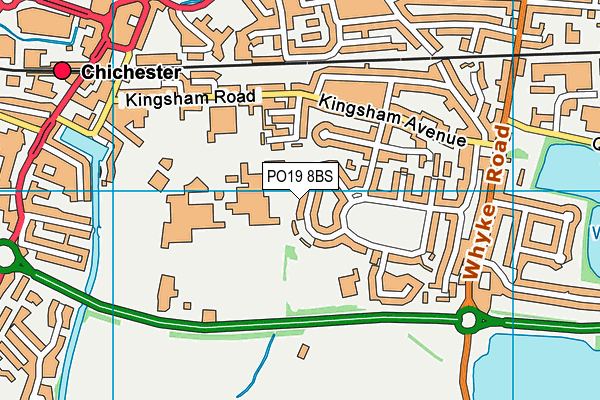 PO19 8BS map - OS VectorMap District (Ordnance Survey)