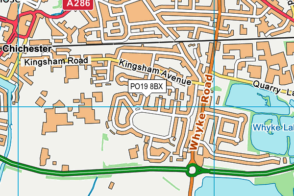 PO19 8BX map - OS VectorMap District (Ordnance Survey)