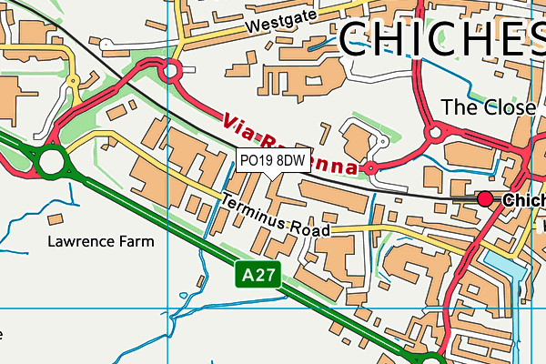 PO19 8DW map - OS VectorMap District (Ordnance Survey)