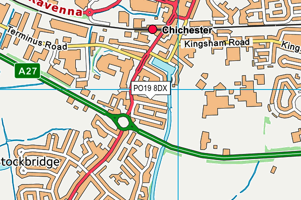 PO19 8DX map - OS VectorMap District (Ordnance Survey)
