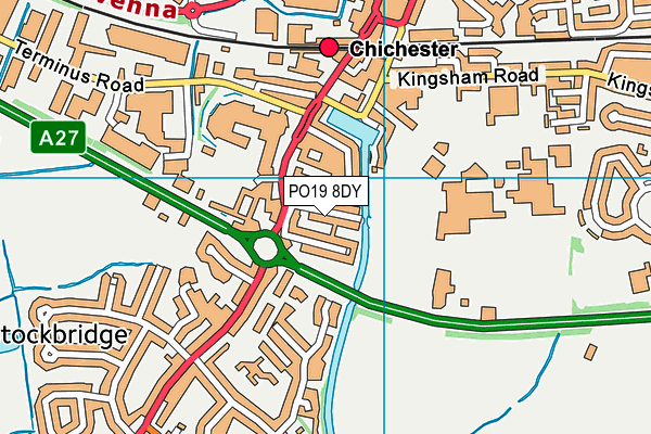 PO19 8DY map - OS VectorMap District (Ordnance Survey)
