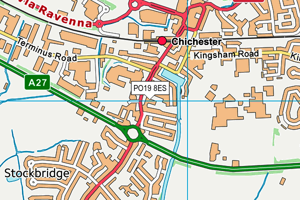 PO19 8ES map - OS VectorMap District (Ordnance Survey)