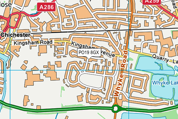 PO19 8GX map - OS VectorMap District (Ordnance Survey)