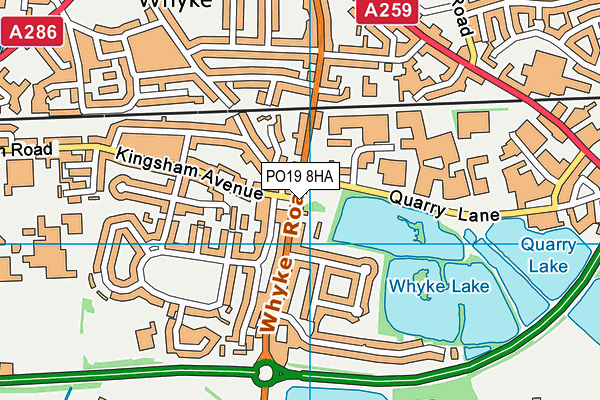 PO19 8HA map - OS VectorMap District (Ordnance Survey)