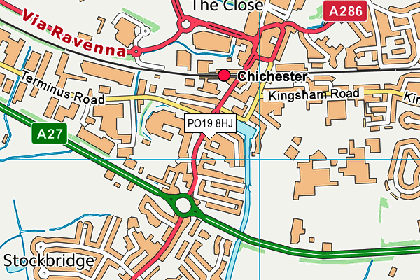 PO19 8HJ map - OS VectorMap District (Ordnance Survey)