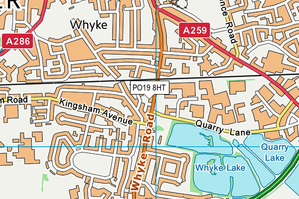 PO19 8HT map - OS VectorMap District (Ordnance Survey)