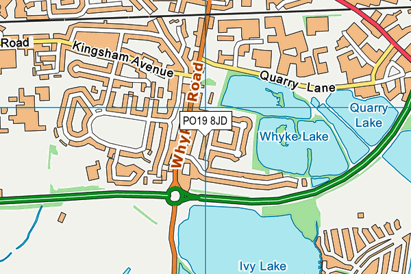 PO19 8JD map - OS VectorMap District (Ordnance Survey)