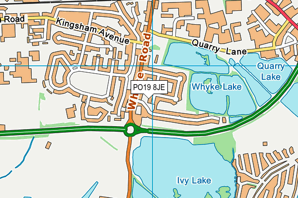 PO19 8JE map - OS VectorMap District (Ordnance Survey)