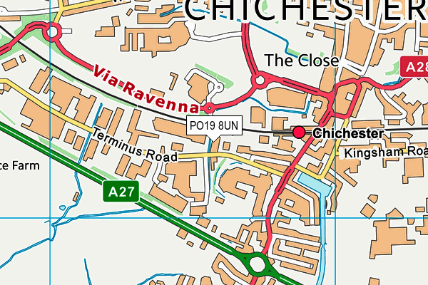 PO19 8UN map - OS VectorMap District (Ordnance Survey)