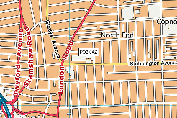 PO2 0AZ map - OS VectorMap District (Ordnance Survey)