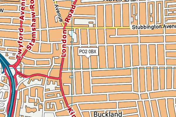 PO2 0BX map - OS VectorMap District (Ordnance Survey)