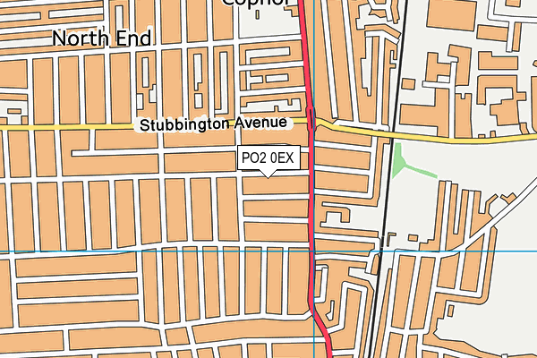 PO2 0EX map - OS VectorMap District (Ordnance Survey)