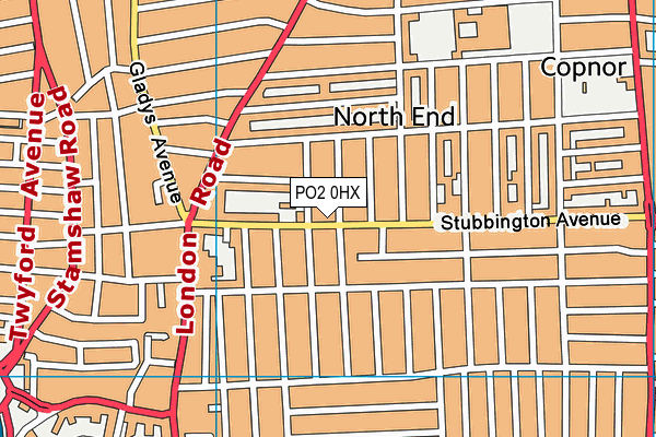 PO2 0HX map - OS VectorMap District (Ordnance Survey)