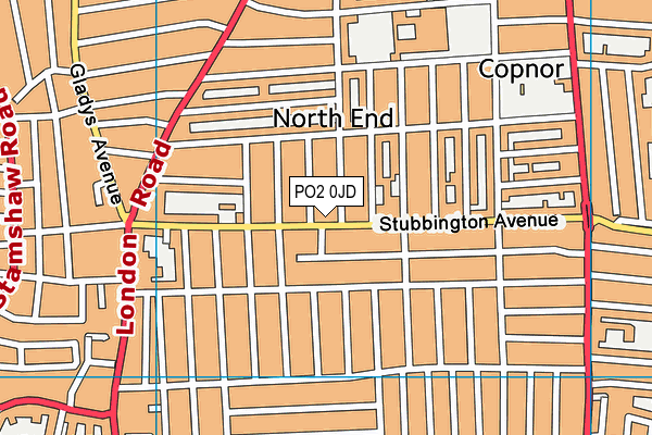 PO2 0JD map - OS VectorMap District (Ordnance Survey)