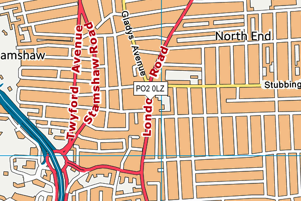 PO2 0LZ map - OS VectorMap District (Ordnance Survey)