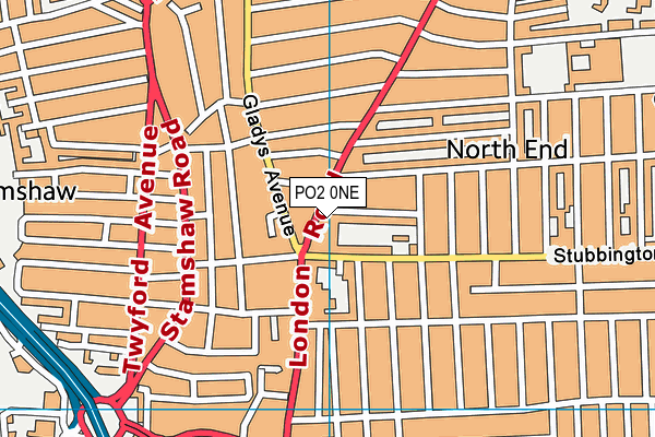 PO2 0NE map - OS VectorMap District (Ordnance Survey)