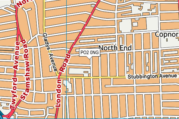 PO2 0NG map - OS VectorMap District (Ordnance Survey)