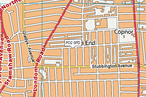 PO2 0PD map - OS VectorMap District (Ordnance Survey)