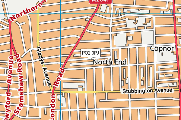 PO2 0PJ map - OS VectorMap District (Ordnance Survey)