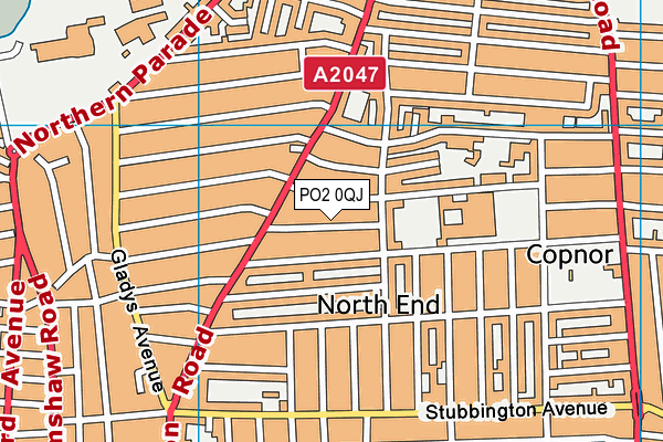 PO2 0QJ map - OS VectorMap District (Ordnance Survey)