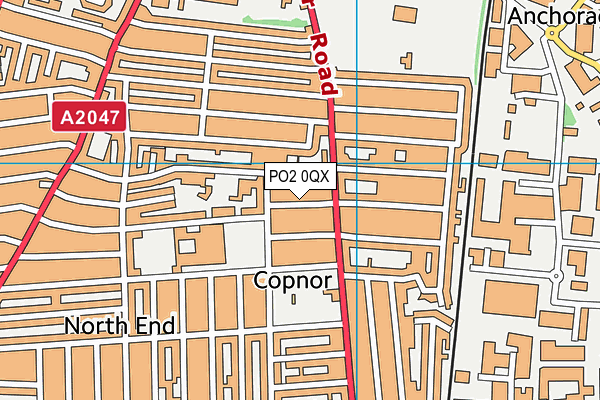 PO2 0QX map - OS VectorMap District (Ordnance Survey)