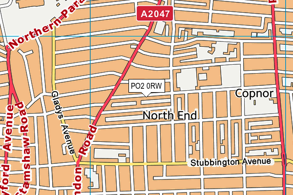 PO2 0RW map - OS VectorMap District (Ordnance Survey)