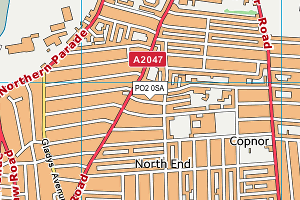 PO2 0SA map - OS VectorMap District (Ordnance Survey)