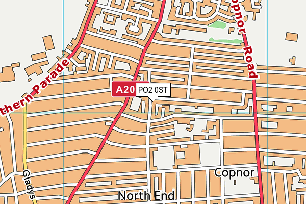 PO2 0ST map - OS VectorMap District (Ordnance Survey)