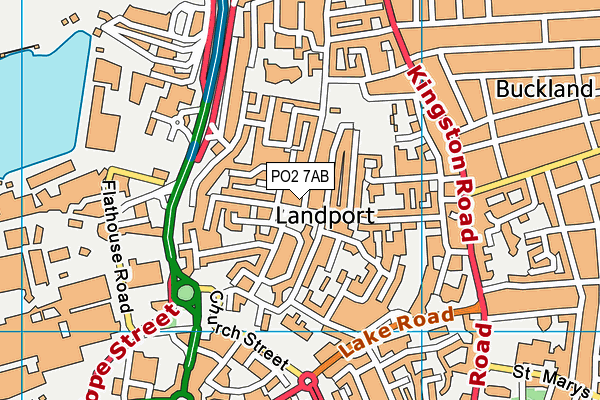 PO2 7AB map - OS VectorMap District (Ordnance Survey)