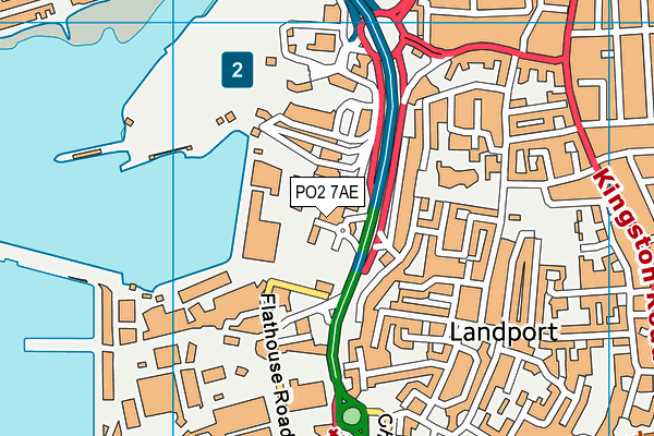 PO2 7AE map - OS VectorMap District (Ordnance Survey)