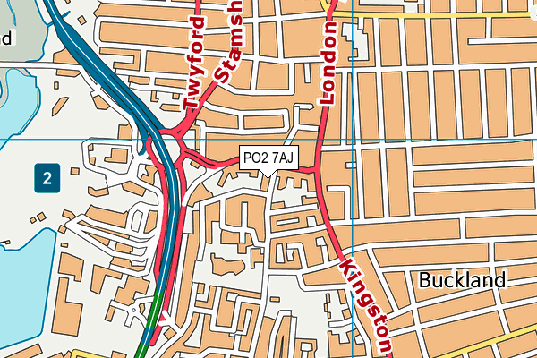 PO2 7AJ map - OS VectorMap District (Ordnance Survey)