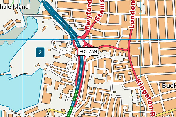 PO2 7AN map - OS VectorMap District (Ordnance Survey)