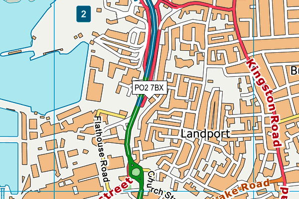 PO2 7BX map - OS VectorMap District (Ordnance Survey)