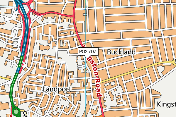 PO2 7DZ map - OS VectorMap District (Ordnance Survey)