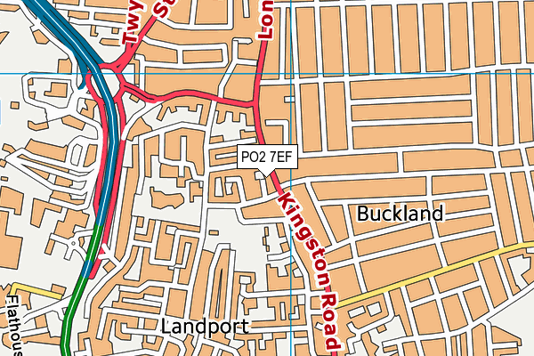 PO2 7EF map - OS VectorMap District (Ordnance Survey)