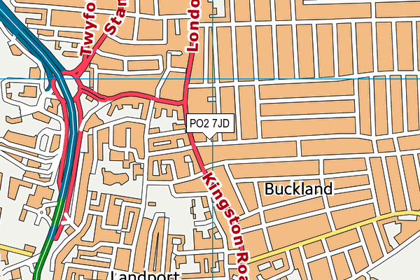 PO2 7JD map - OS VectorMap District (Ordnance Survey)