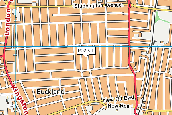 PO2 7JT map - OS VectorMap District (Ordnance Survey)