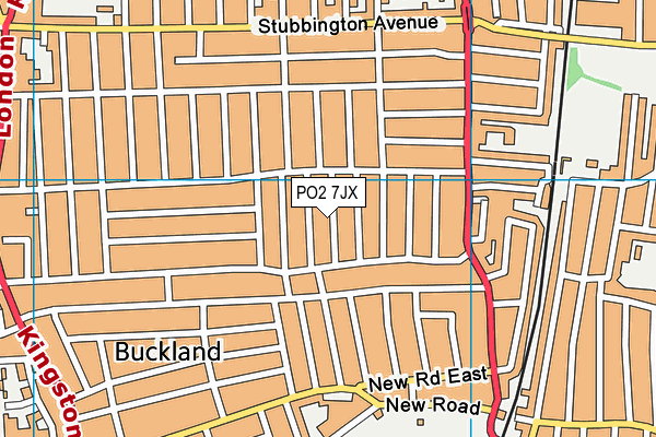 PO2 7JX map - OS VectorMap District (Ordnance Survey)