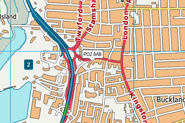 PO2 8AB map - OS VectorMap District (Ordnance Survey)