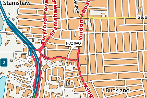 PO2 8AG map - OS VectorMap District (Ordnance Survey)