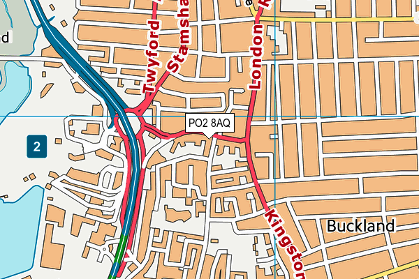 PO2 8AQ map - OS VectorMap District (Ordnance Survey)