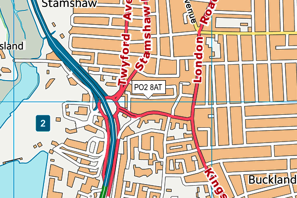 PO2 8AT map - OS VectorMap District (Ordnance Survey)