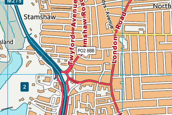 PO2 8BB map - OS VectorMap District (Ordnance Survey)