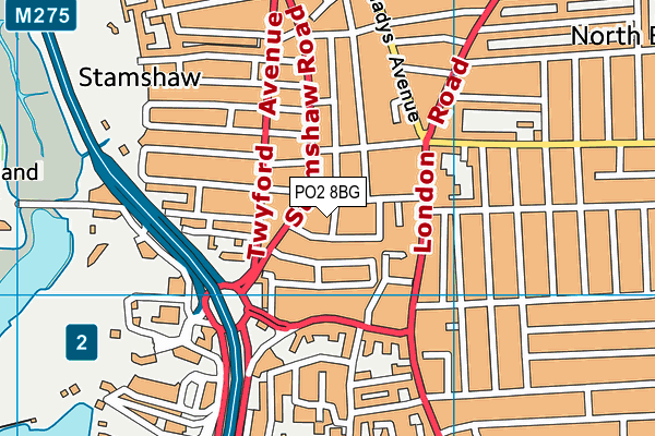 PO2 8BG map - OS VectorMap District (Ordnance Survey)